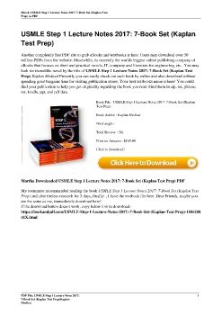 USMLE Step 1 Lecture Notes 2017: 7-Book Set (Kaplan Test Prep)Kaplan Medical