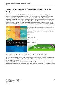 Using Technology With Classroom Instruction That WorksHoward Pitler, Elizabeth R. Hubbell, Matt Kuhn, Kim Malenoski