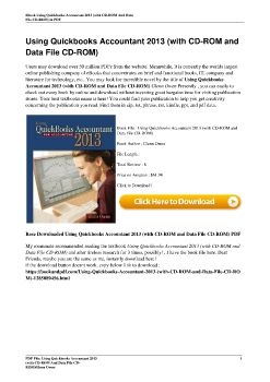 Using Quickbooks Accountant 2013 (with CD-ROM and Data File CD-ROM)Glenn Owen