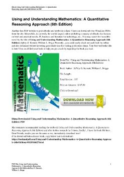 Using and Understanding Mathematics: A Quantitative Reasoning Approach (6th Edition)Jeffrey O. Bennett, William L. Briggs