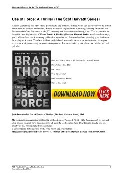 Use of Force: A Thriller (The Scot Harvath Series)Brad Thor