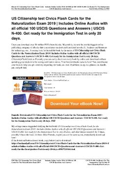 US Citizenship test Civics Flash Cards for the Naturalization Exam 2019 | Includes Online Audios with all official 100 USCIS Questions and Answers | USCIS N-400. Get ready for the Immigration Test in only 20 days.CitizenshipFlashCards.us