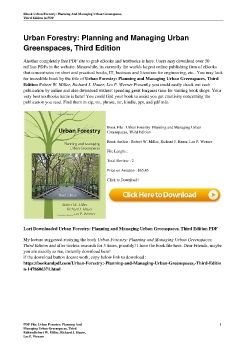Urban Forestry: Planning and Managing Urban Greenspaces, Third EditionRobert W. Miller, Richard J. Hauer, Les P. Werner