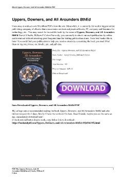Uppers, Downers, and All Arounders 8thEdDarryl S Inaba, William E Cohen