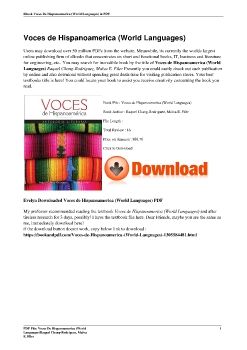 Voces de Hispanoamerica (World Languages)Raquel Chang-Rodriguez, Malva E. Filer