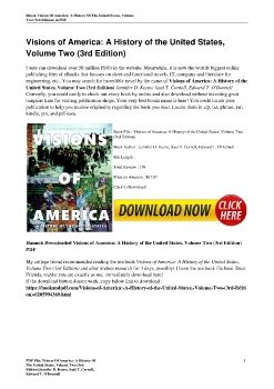 Visions of America: A History of the United States, Volume Two (3rd Edition)Jennifer D. Keene, Saul T. Cornell, Edward T. O'Donnell