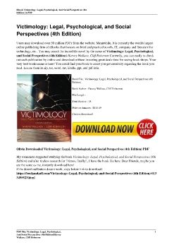 Victimology: Legal, Psychological, and Social Perspectives (4th Edition)Harvey Wallace, Cliff Roberson