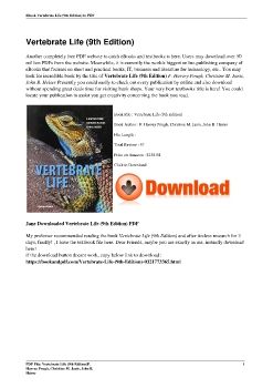 Vertebrate Life (9th Edition)F. Harvey Pough, Christine M. Janis, John B. Heiser