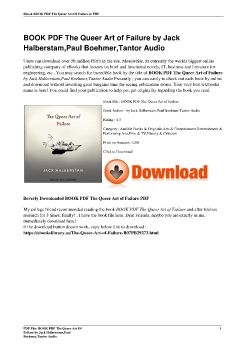 BOOK PDF The Queer Art of Failure by Jack Halberstam,Paul Boehmer,Tantor Audio