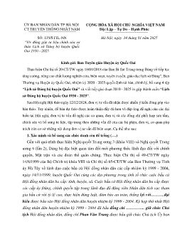 Những nội dung cần xin ý kiến đóng góp LSĐB huyện Quốc Oai