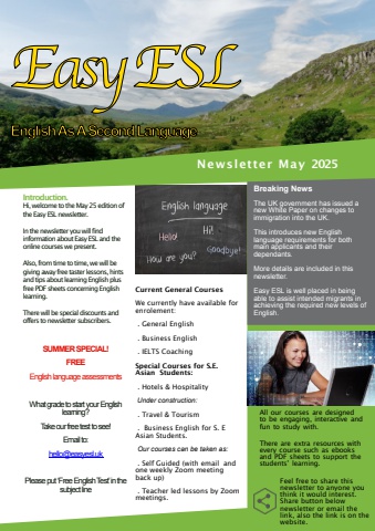 easy esl newsletter may 25