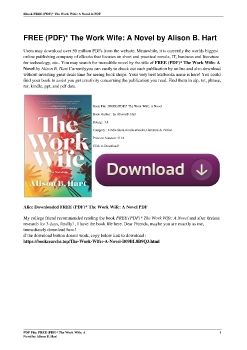 FREE (PDF)* The Work Wife: A Novel by Alison B. Hart