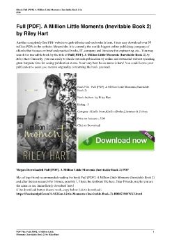 Full [PDF]. A Million Little Moments (Inevitable Book 2) by Riley Hart