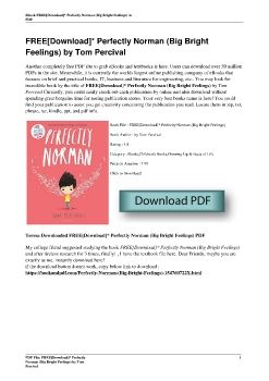 FREE[Download]* Perfectly Norman (Big Bright Feelings) by Tom Percival