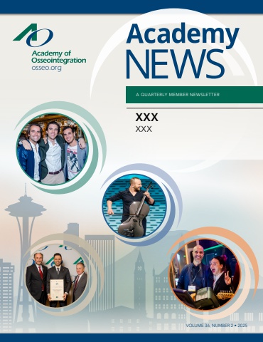 Academy News - Quarterly Newsletter of the Academy of Osseointegration - Vol. 36, No 2 Spring 2025