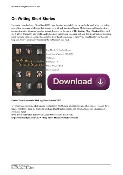 On Writing Short Stories(Paperback - Jul 1, 2010)
