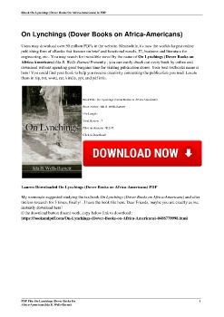 On Lynchings (Dover Books on Africa-Americans)Ida B. Wells-Barnett