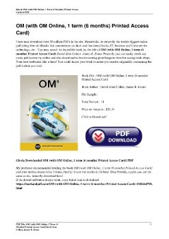 OM (with OM Online, 1 term (6 months) Printed Access Card)David Alan Collier, James R. Evans